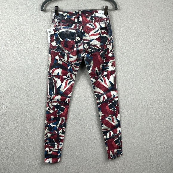 NWT Hudson Juliette Refine Super Skinny Jeans Red White Blue Snakeskin Low Rise - Picture 6 of 14